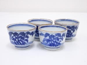 染付山水小向付4客